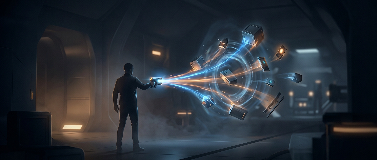 Gravity guns pull items using artificial magnetism