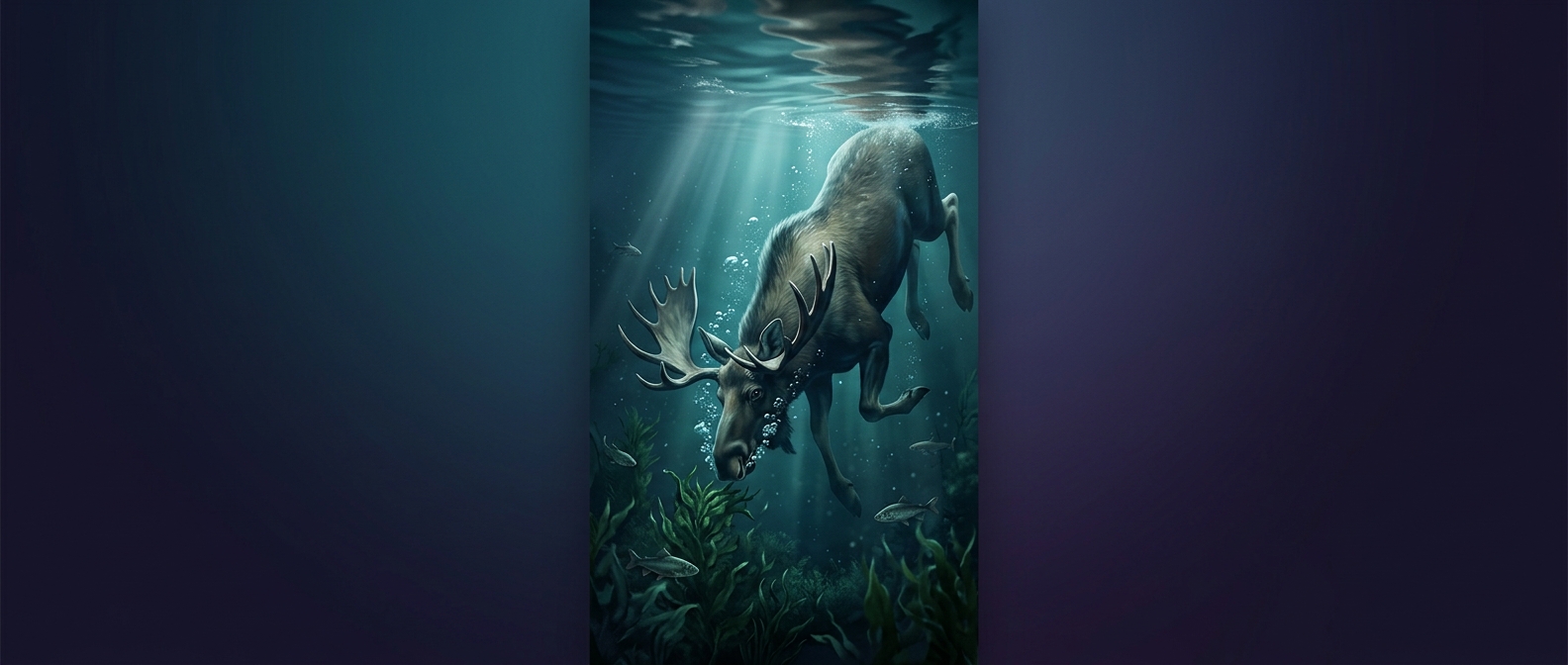 Moose can dive for water lilies