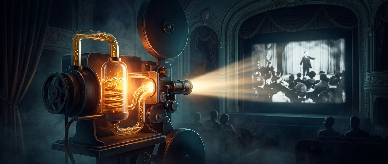 The projector that electrified a layer of oil