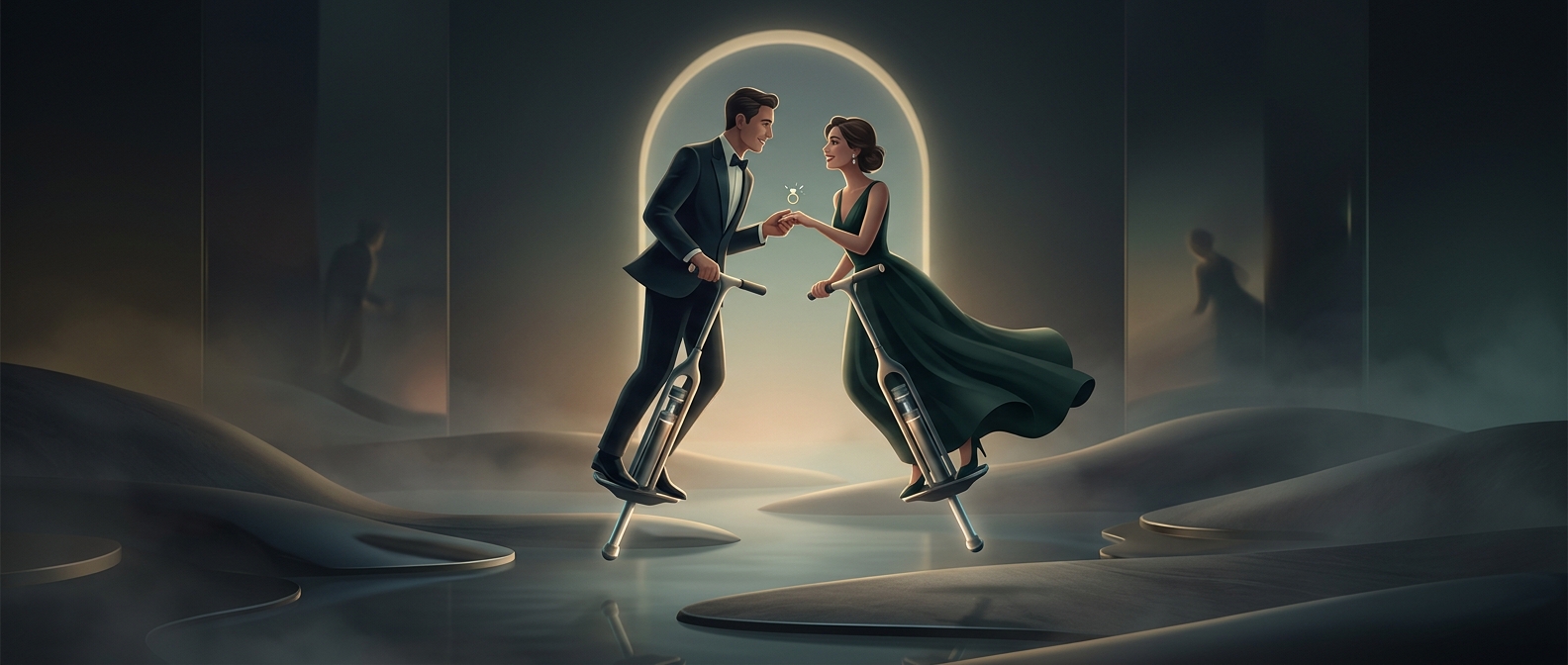 Some couples get married on pogo sticks