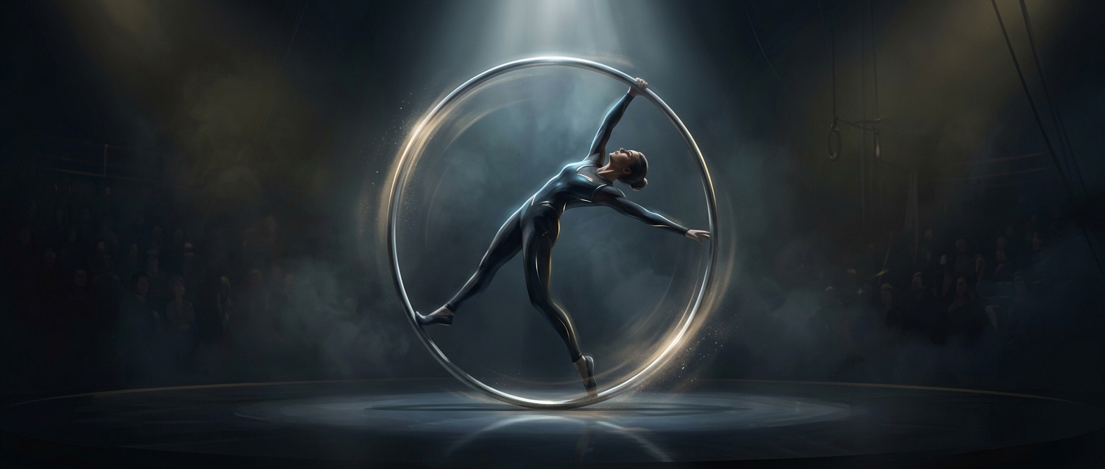 Cyr wheel requires spinning inside a giant hoop