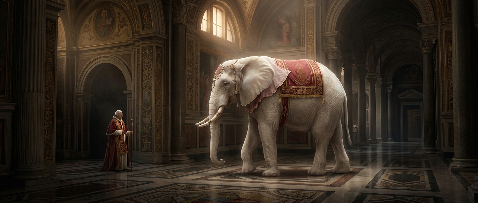 The pope's pet elephant at the Vatican