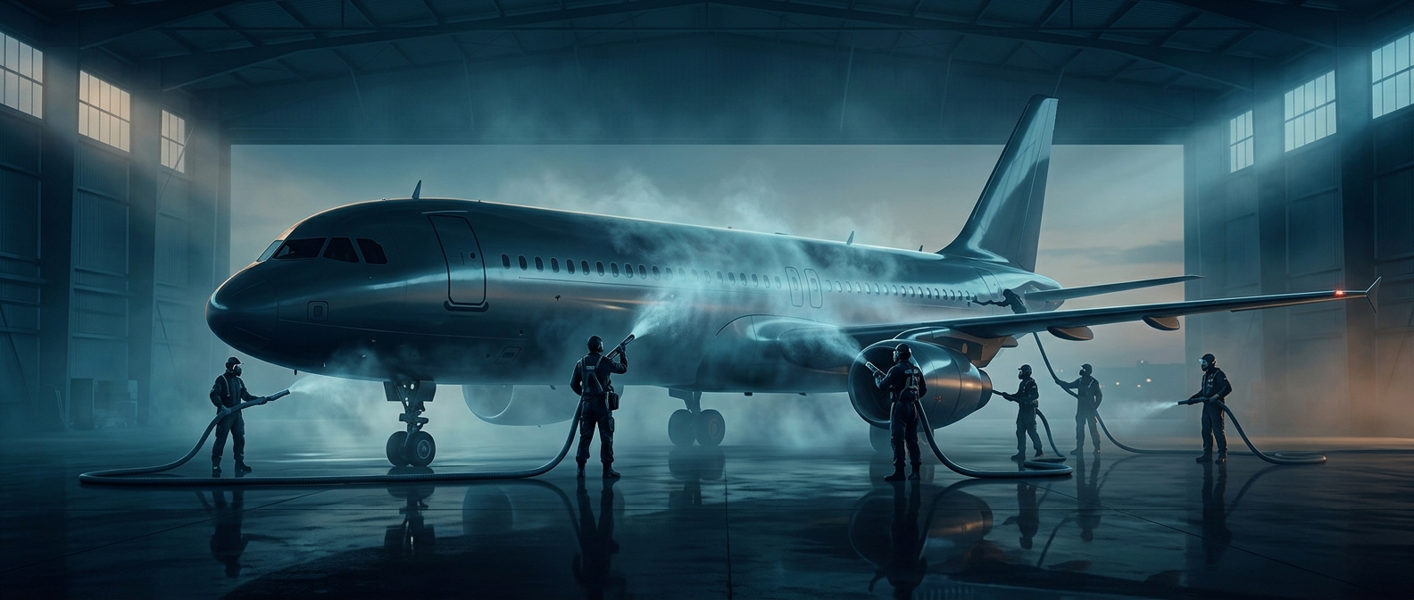 How planes get washed without water
