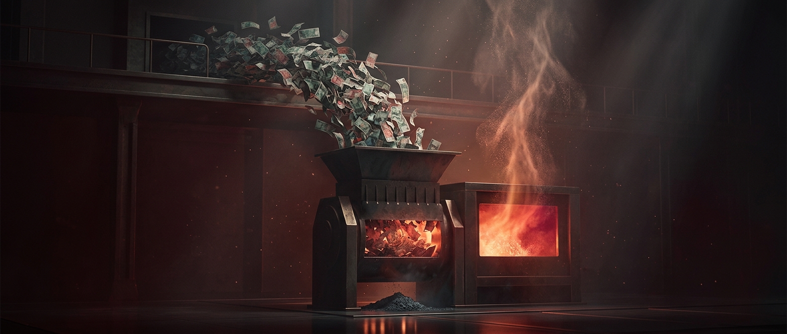 Mutilated paper money is routinely shredded and incinerated