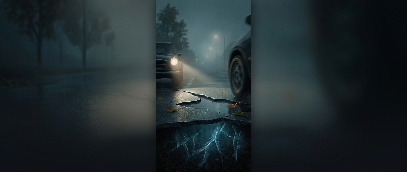Potholes form when underground moisture expands