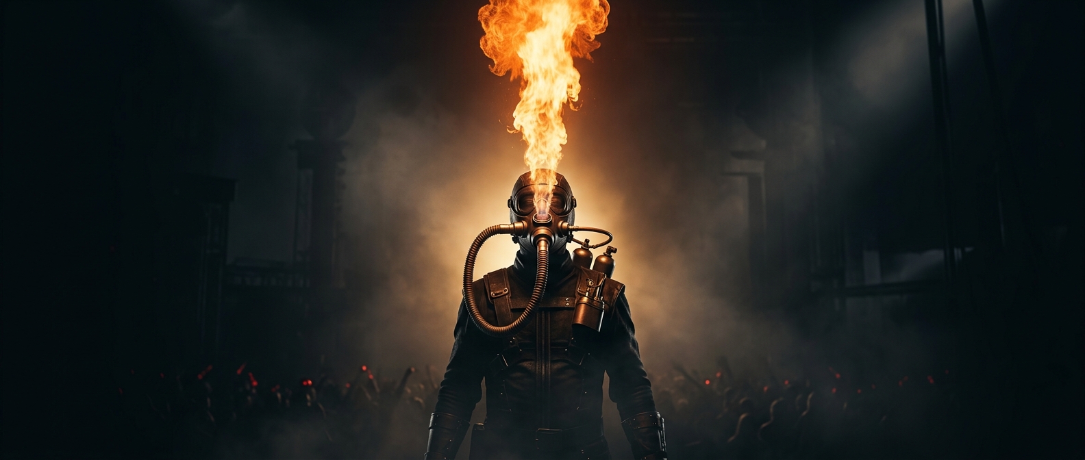 Rammstein выпускают огонь прямо из масок на лицах