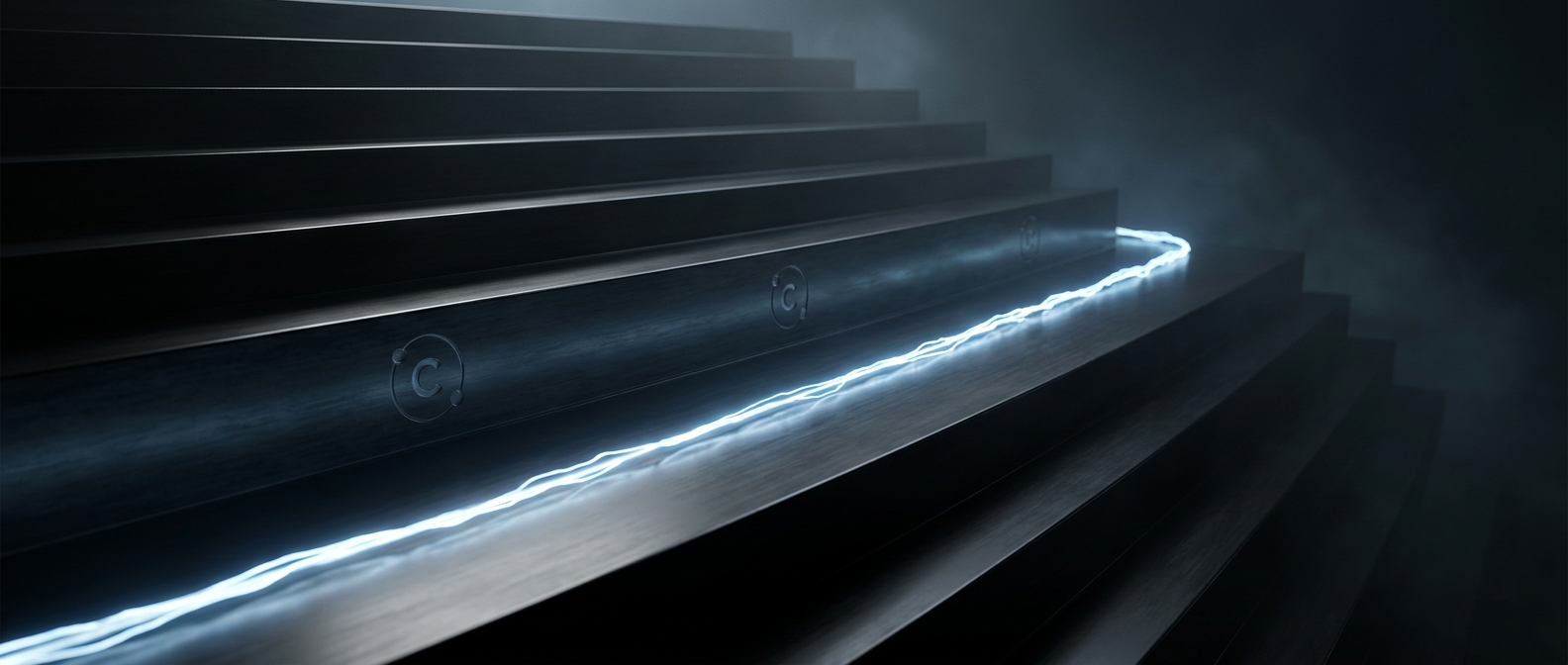 Graphite conducts electricity strictly along flat planes