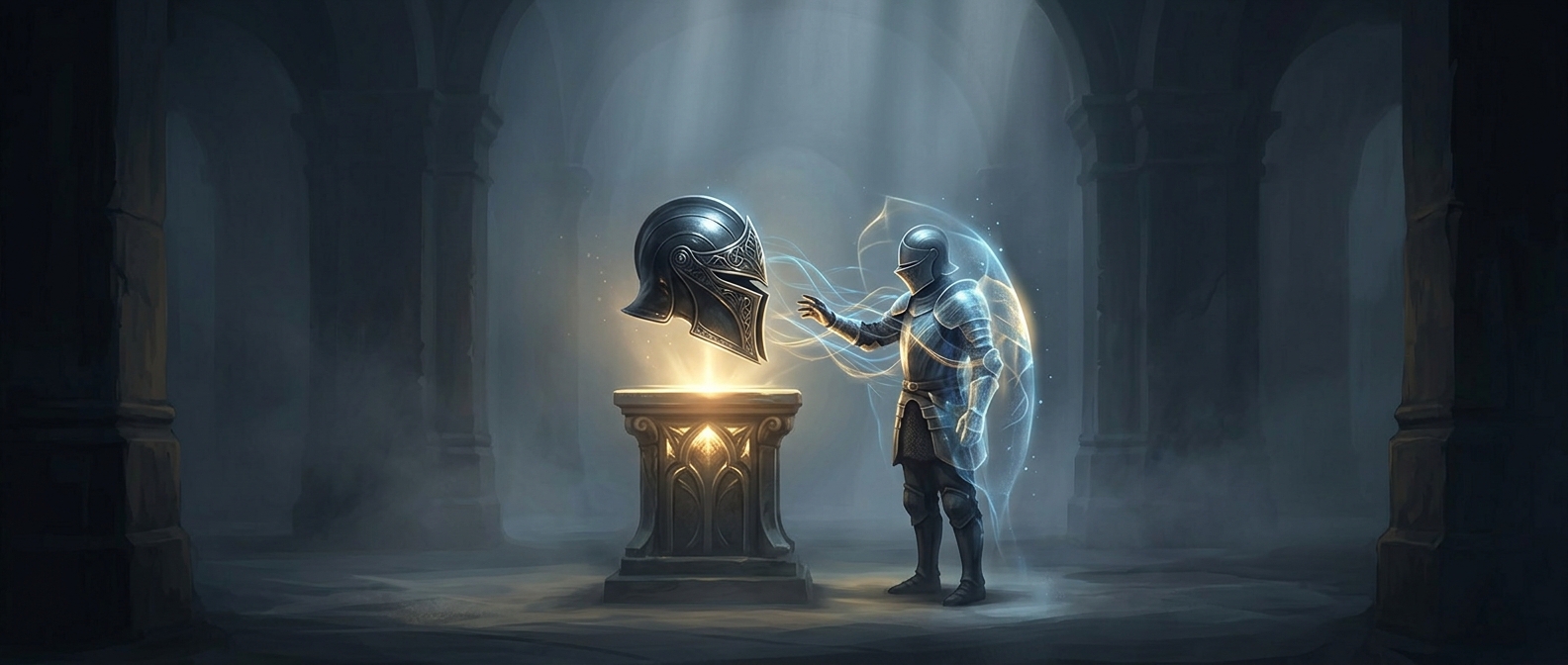 In this game, a glowing fedora beats a steel helmet