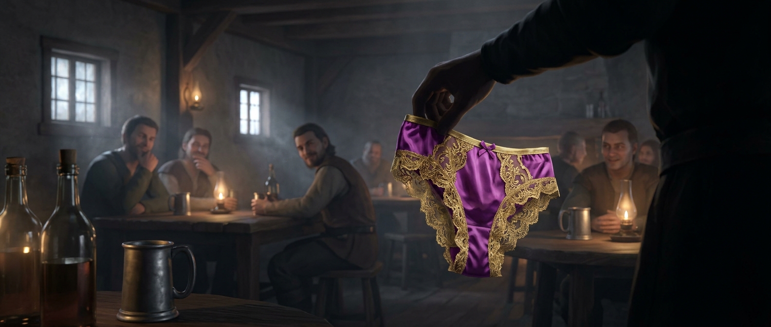 A video game lets players display stolen underwear