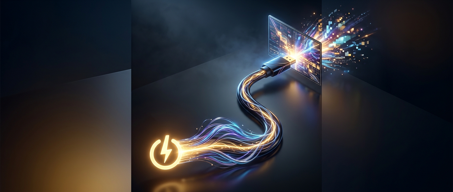 High-speed display cables carry both power and raw signals