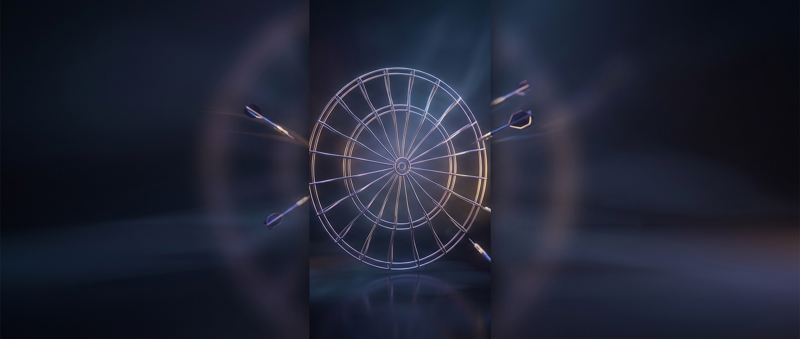 Dartboards use a bent wire spider to divide scoring sections