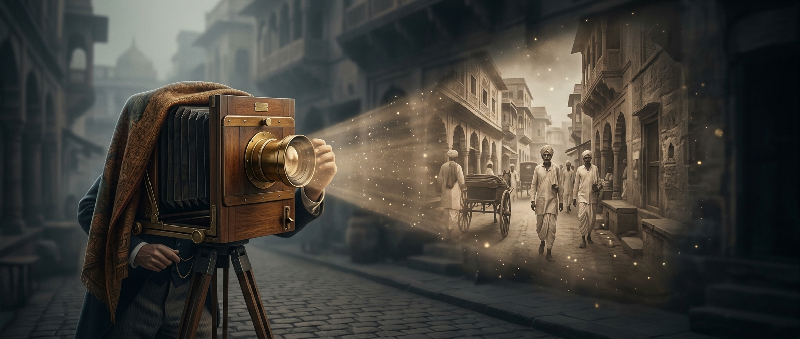 Первая фотография в Индии запечатлела уличную сцену