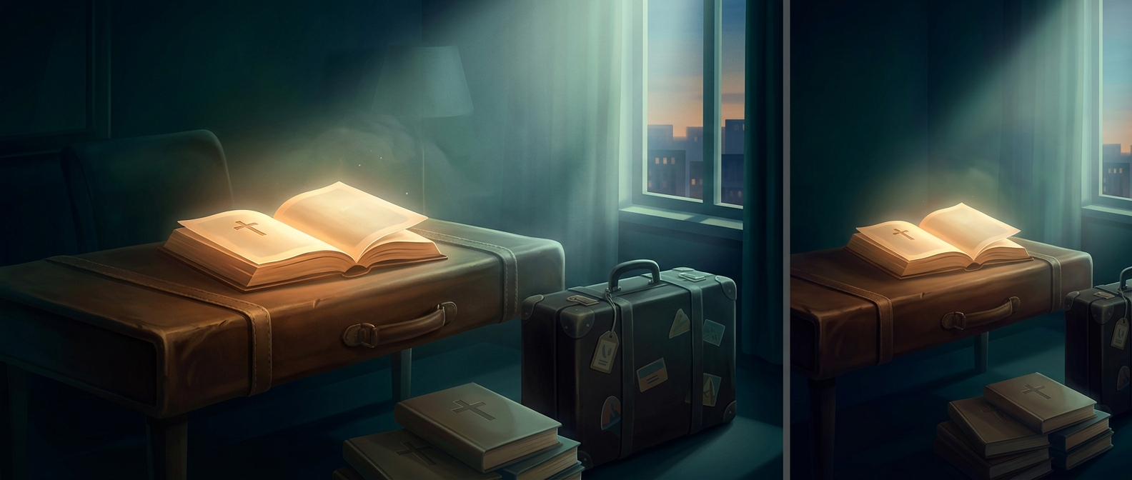 Gideons International distributes most hotel room Bibles