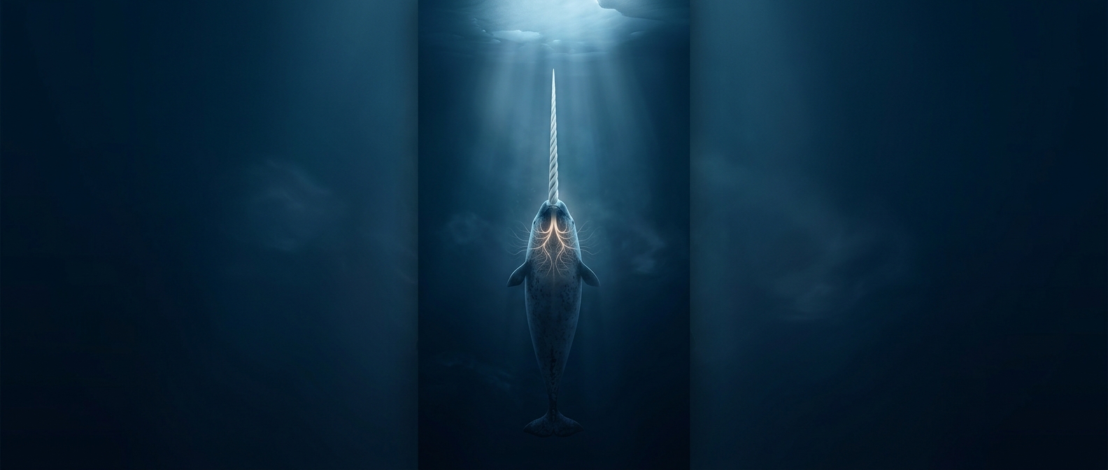 A narwhal's tusk is an enormous tooth