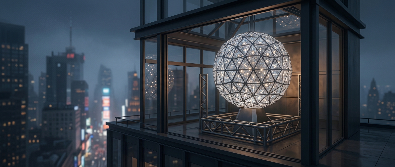 The Times Square ball sits on the roof all year