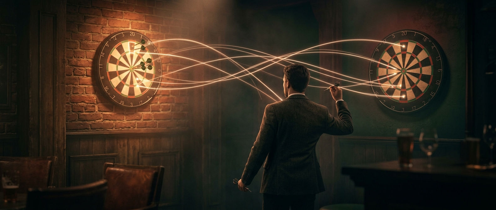 A perfect darts game takes just nine throws