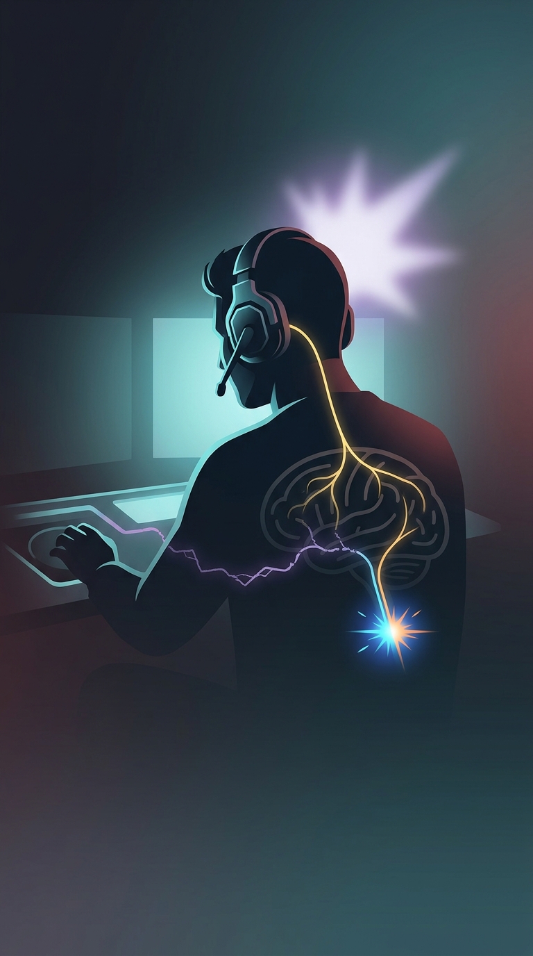 Elite gamers react to an event in milliseconds. Why do they react significantly faster to gunshots than visual flashes?
