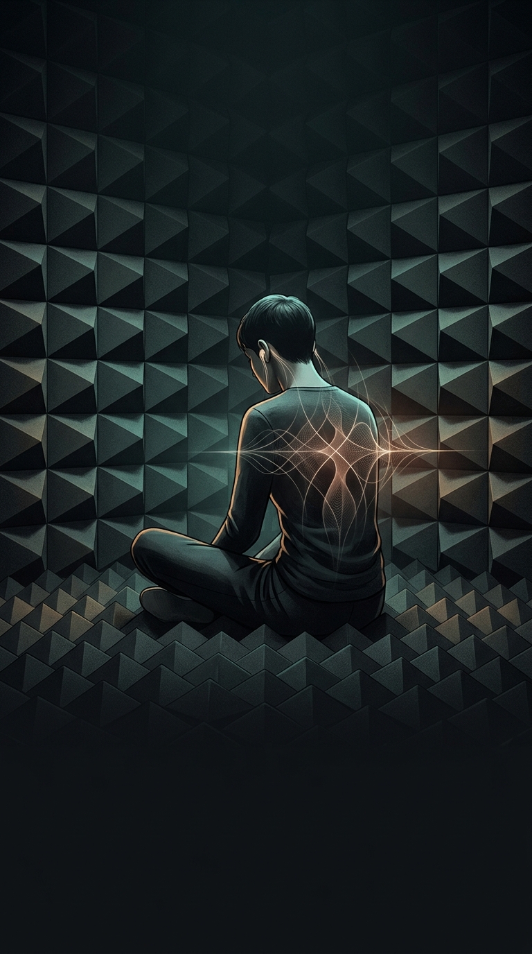 What unsettling biological noise becomes terrifyingly loud if you sit in a completely soundproof room?