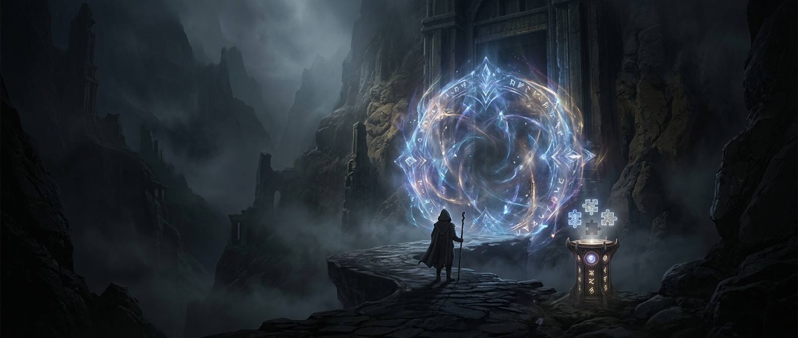 Magical barriers block paths until arbitrary tasks finish