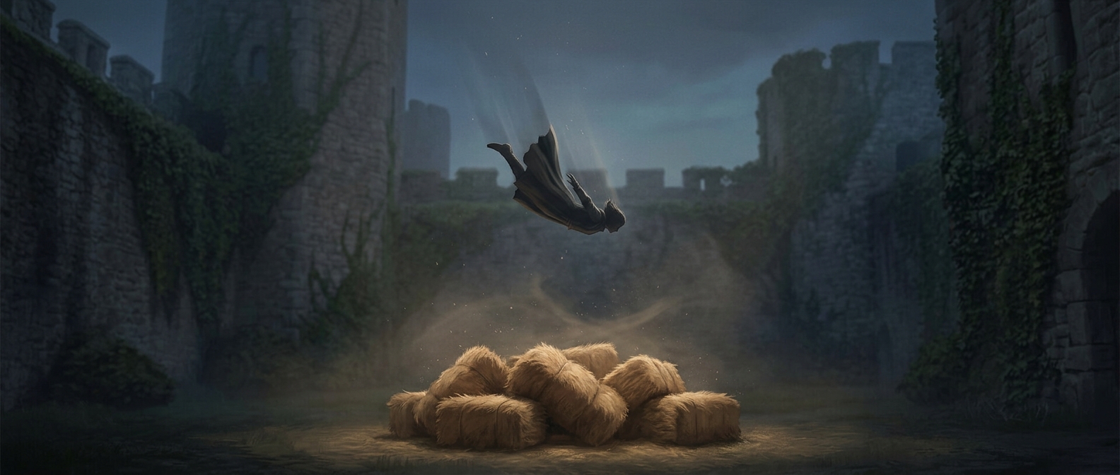 Could hay carts really save assassins from huge falls