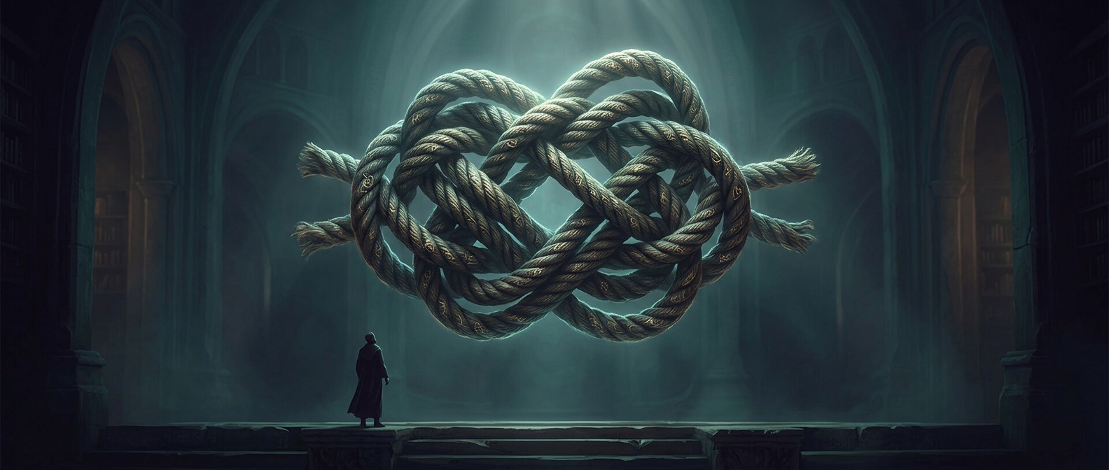 Gordian knots represent conceptually unsolvable problems