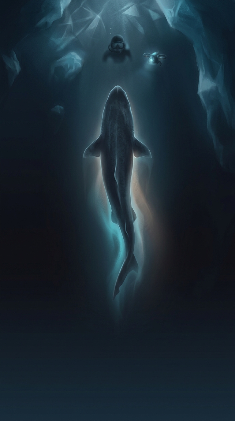 Greenland sharks move incredibly slowly in the freezing depths, allowing them to achieve what feat?
