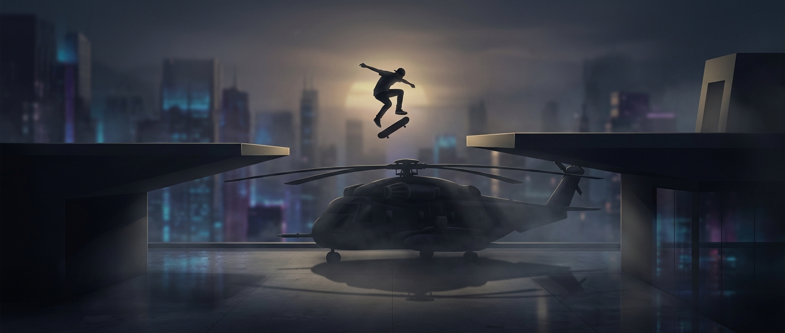 В Tony Hawk трюки у вертолёта приносят очки