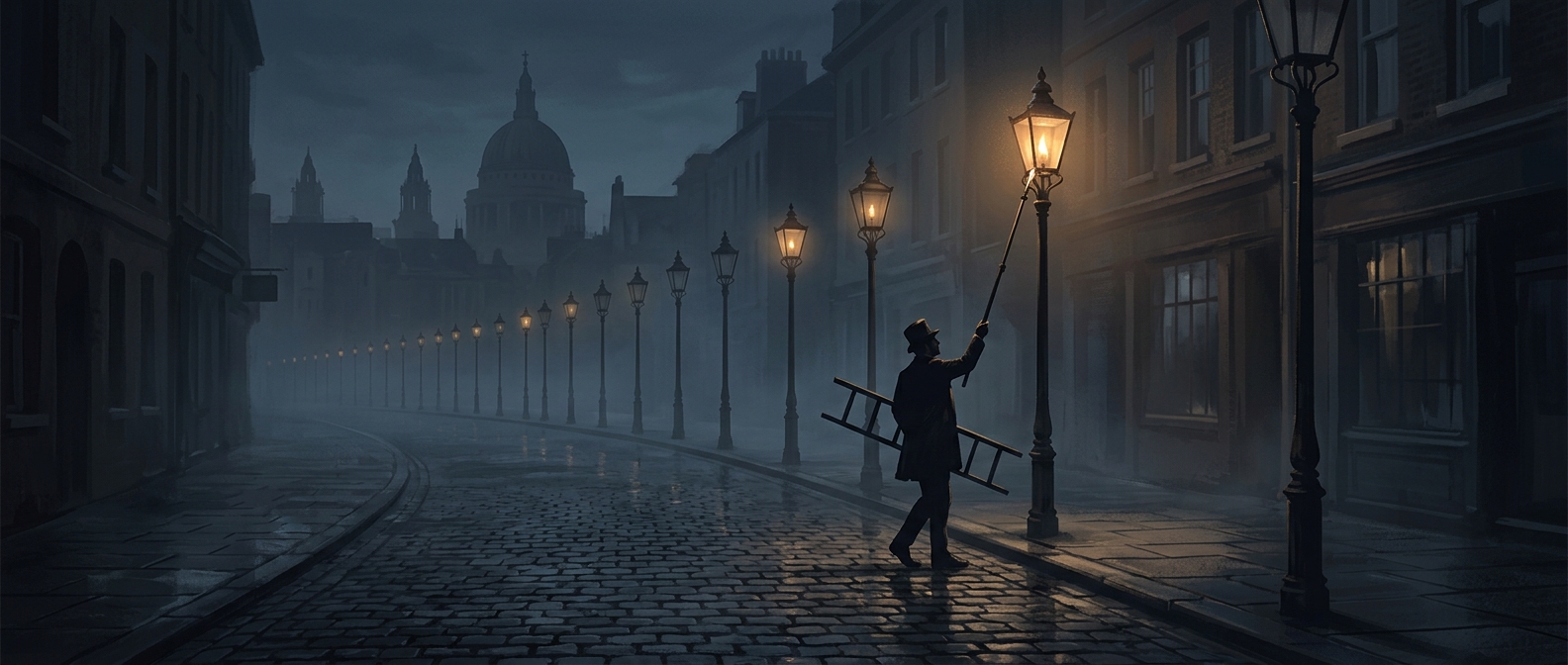 Lamplighters had to manually ignite every single streetlamp