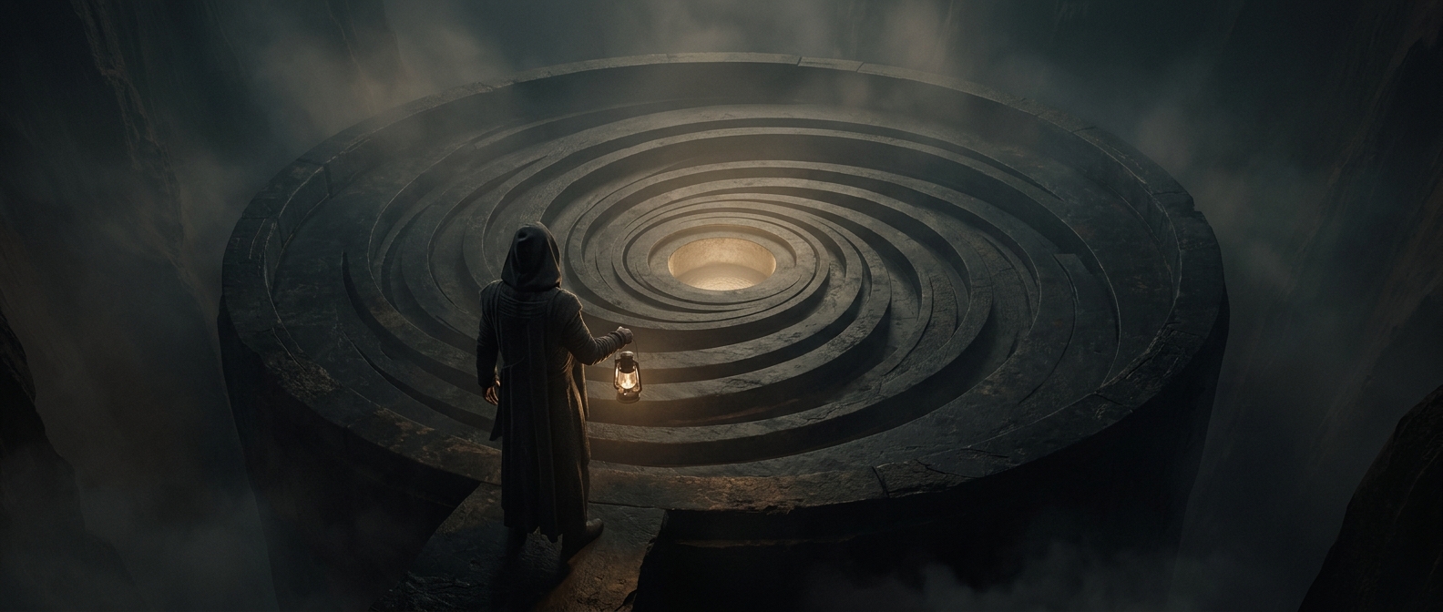 Why hide-and-seek searches form spirals